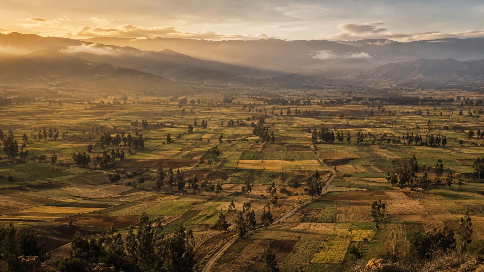 Valle del Mantaro con sus terrazas de cultivo